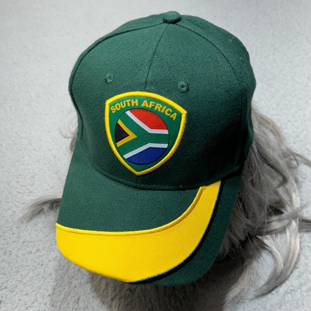 South Africa Hat Cap Strap Back Adjustable Green Flag Seskleur Rainbow Spell Out